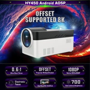 New Arrival Hy450 Full Hd Wifi Projetor Wireless Beamer Small Smart Home Indoor Cinema Video Movie 1800P Mini Projector